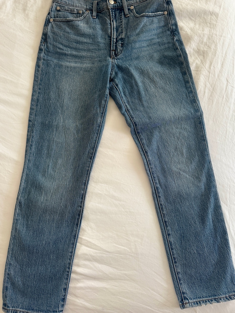 Madewell Men's Washed Blue Straight Jeans